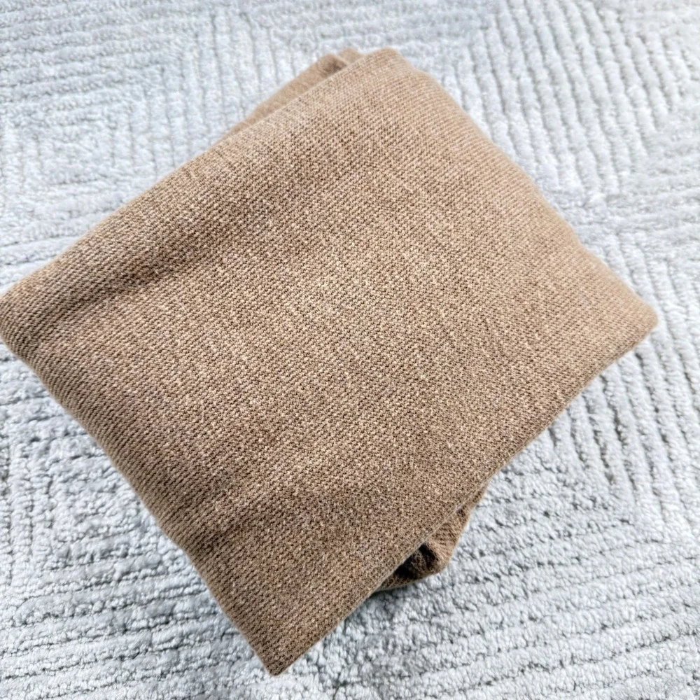 Banana Republic Quarter Zip Men XL Tan Heathered Sweater Old Money Quiet Luxury